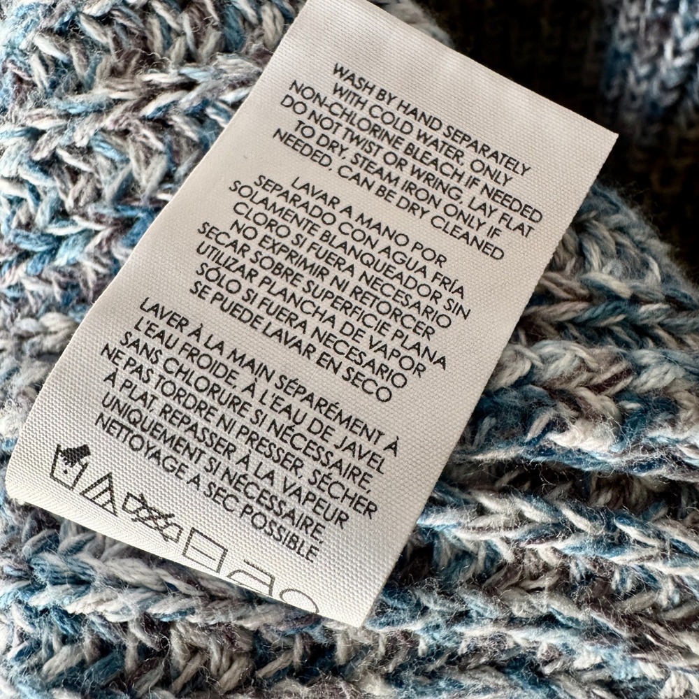 Cabi Napa Long Open Sweater Vest Duster S Blue Lagenlook Chunky Knit Layering - Picture 9 of 10